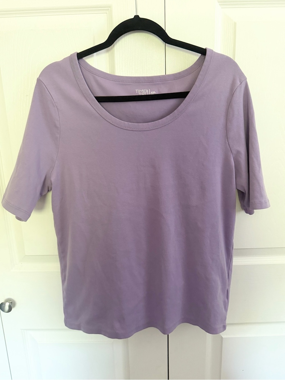 5 for $25! Time and Tru Lavender Scoop Neck Short Sleeve Top